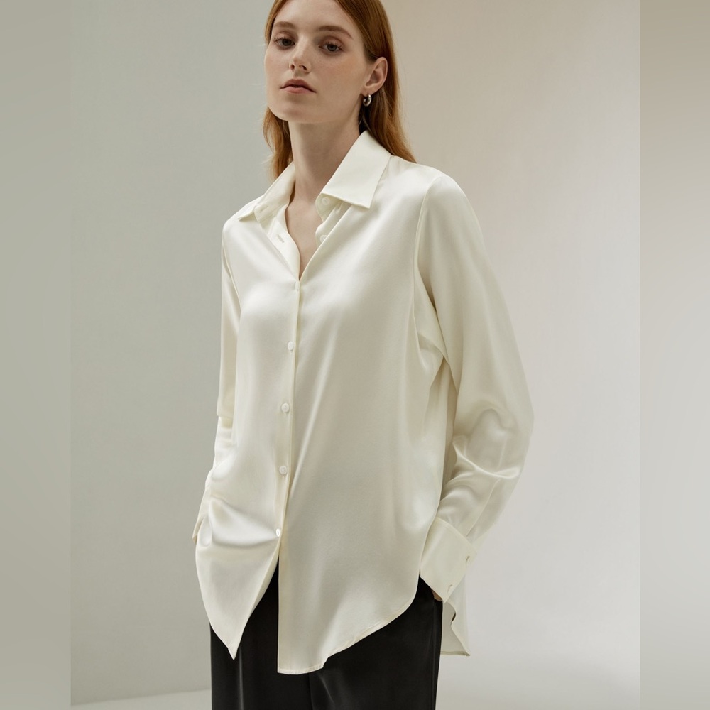 NWT Lilysilk oversized silk blouse in ivory